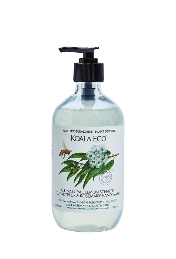 Koala Eco - Natural Hand Wash - Lemon Scented Eucalyptus & Rosemary Essential Oils - 500ml